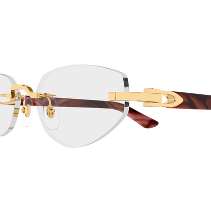 C Allongé de Cartier Motif Geometric Rimless Eyeglasses