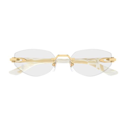 C Allongé de Cartier Motif Geometric Rimless Eyeglasses