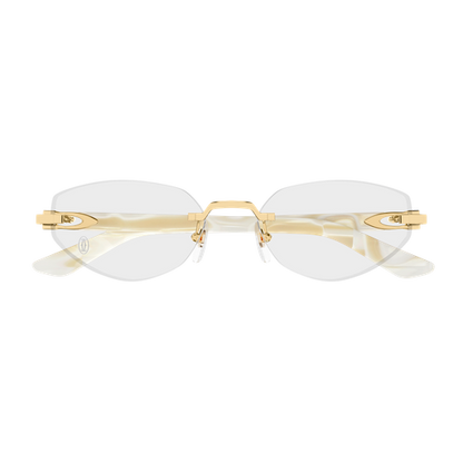 C Allongé de Cartier Motif Geometric Rimless Eyeglasses