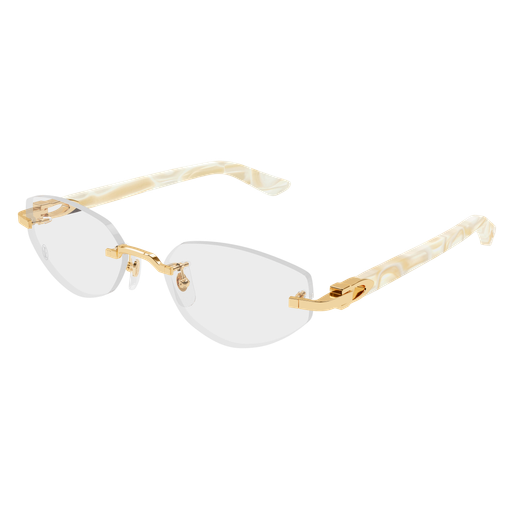 C Allongé de Cartier Motif Geometric Rimless Eyeglasses