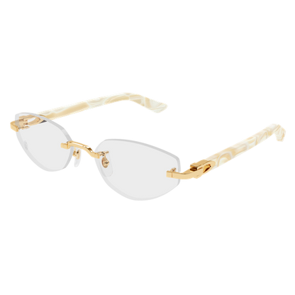 C Allongé de Cartier Motif Geometric Rimless Eyeglasses