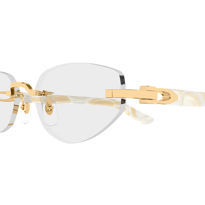 C Allongé de Cartier Motif Geometric Rimless Eyeglasses