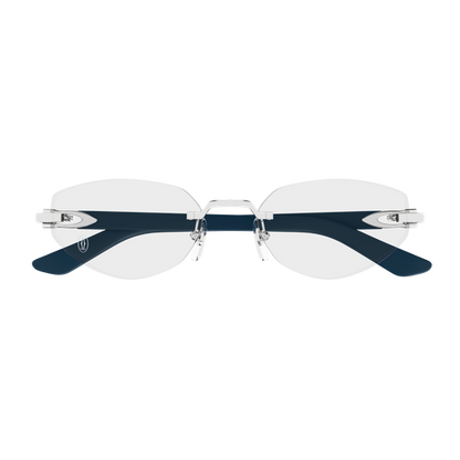 C Allongé de Cartier Motif Geometric Rimless Eyeglasses