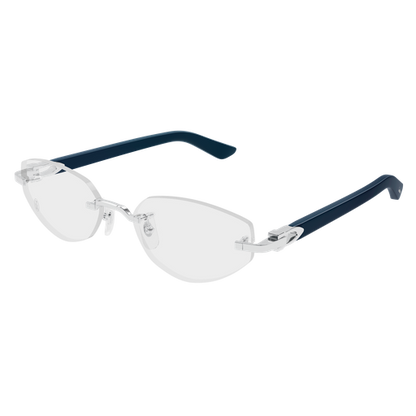 C Allongé de Cartier Motif Geometric Rimless Eyeglasses