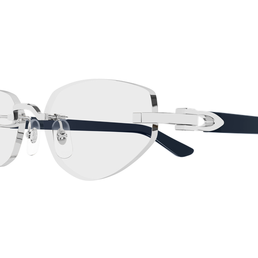 C Allongé de Cartier Motif Geometric Rimless Eyeglasses
