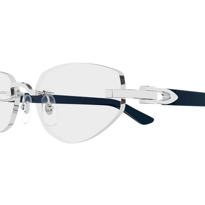 C Allongé de Cartier Motif Geometric Rimless Eyeglasses