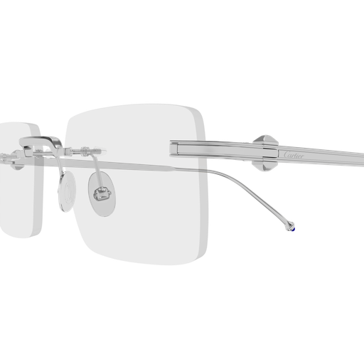 Pasha de Cartier Rectangular Rimless Titanium Eyeglasses