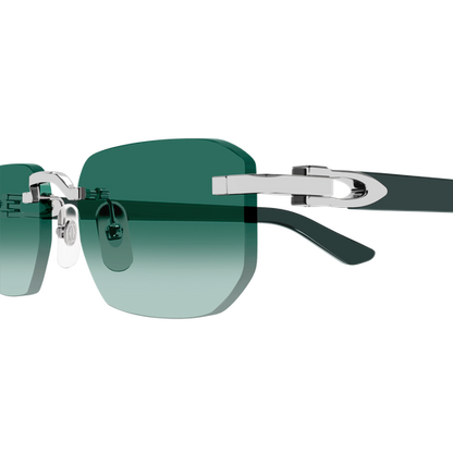 C Allongé de Cartier Motif Rimless Acetate Sunglasses