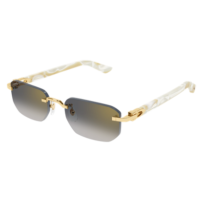 C Allongé de Cartier Motif Rimless Acetate Sunglasses