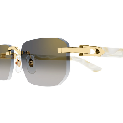 C Allongé de Cartier Motif Rimless Acetate Sunglasses