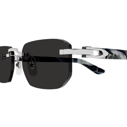 C Allongé de Cartier Motif Rimless Acetate Sunglasses