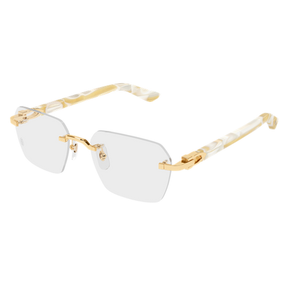 C Allongé de Cartier Motif Hexagonal Rimless Eyeglasses