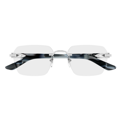 C Allongé de Cartier Motif Hexagonal Rimless Eyeglasses