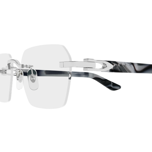 C Allongé de Cartier Motif Hexagonal Rimless Eyeglasses
