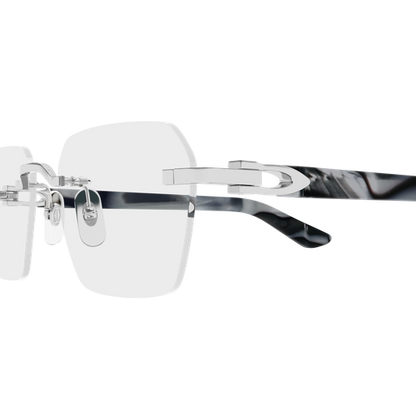C Allongé de Cartier Motif Hexagonal Rimless Eyeglasses