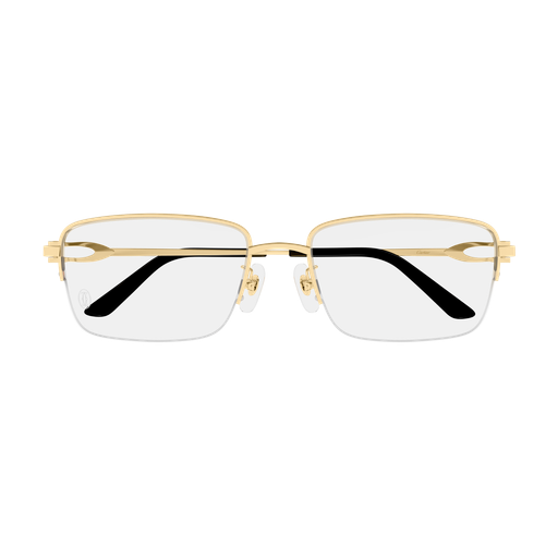 Signature C de Cartier Rectangular Half Rim Metal Eyeglasses