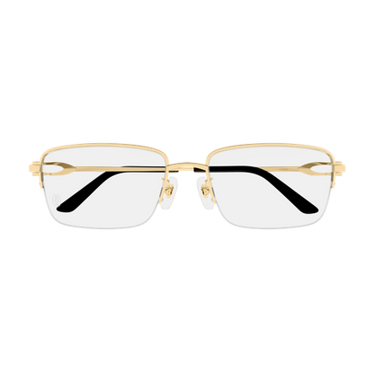 Signature C de Cartier Rectangular Half Rim Metal Eyeglasses