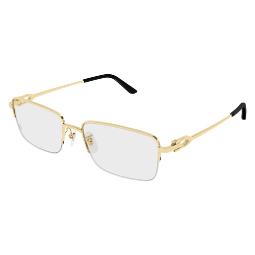 Signature C de Cartier Rectangular Half Rim Metal Eyeglasses