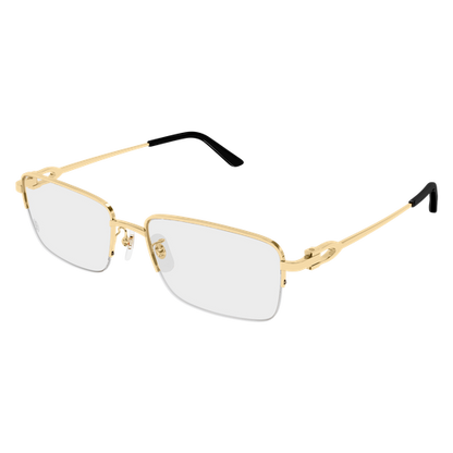 Signature C de Cartier Rectangular Half Rim Metal Eyeglasses