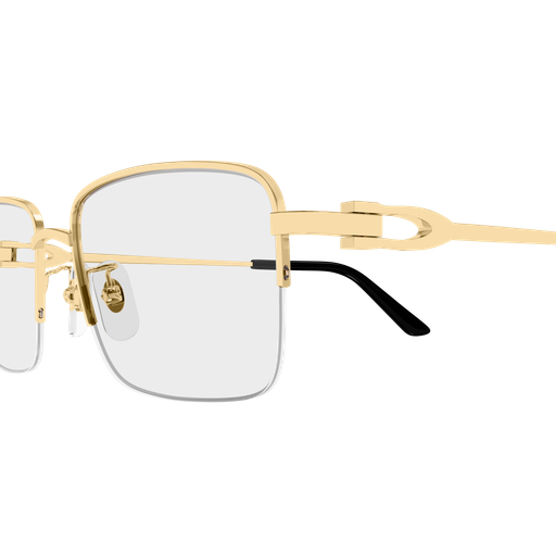 Signature C de Cartier Rectangular Half Rim Metal Eyeglasses