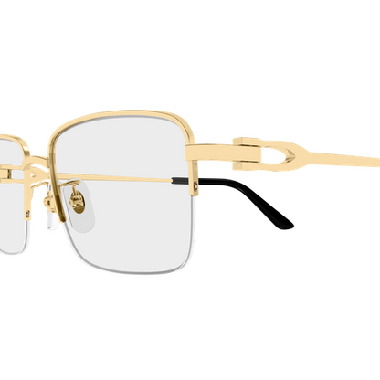Signature C de Cartier Rectangular Half Rim Metal Eyeglasses