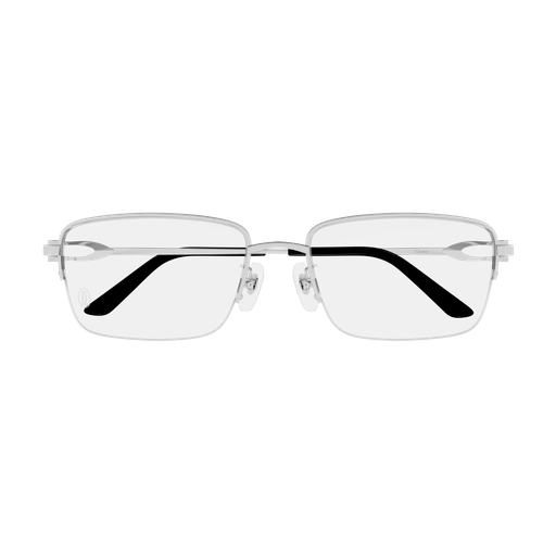 Signature C de Cartier Rectangular Half Rim Metal Eyeglasses