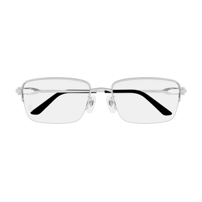 Signature C de Cartier Rectangular Half Rim Metal Eyeglasses