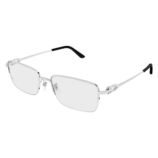 Signature C de Cartier Rectangular Half Rim Metal Eyeglasses