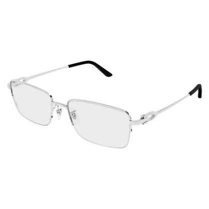 Signature C de Cartier Rectangular Half Rim Metal Eyeglasses