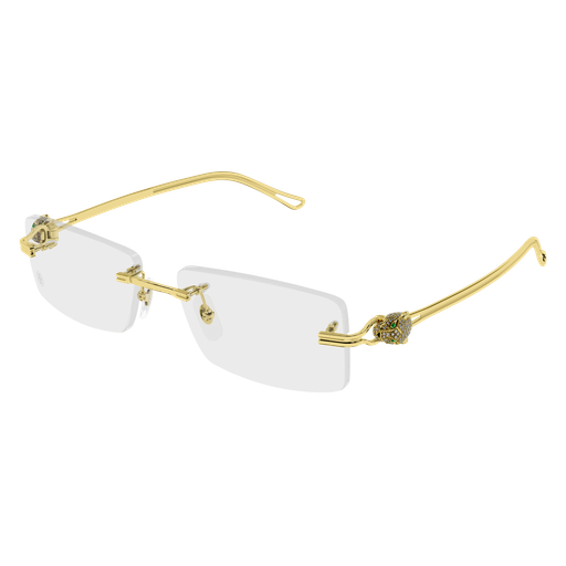 Precious de Cartier Panthere Rimless Solid Gold Eyeglasses