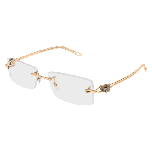 Precious de Cartier Panthere Rimless Solid Gold Eyeglasses