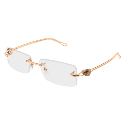 Precious de Cartier Panthere Rimless Solid Gold Eyeglasses