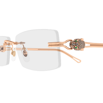 Precious de Cartier Panthere Rimless Solid Gold Eyeglasses