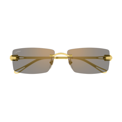Precious de Cartier Panthere Rimless Solid Gold Sunglasses