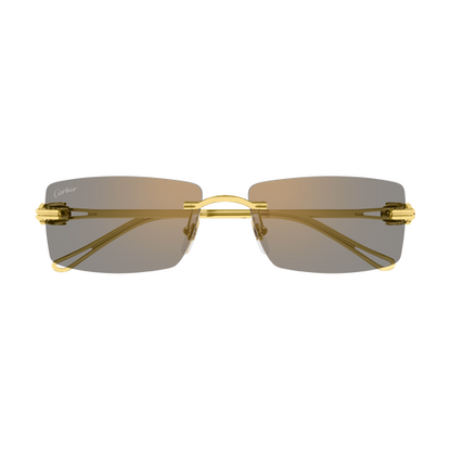 Precious de Cartier Panthere Rimless Solid Gold Sunglasses