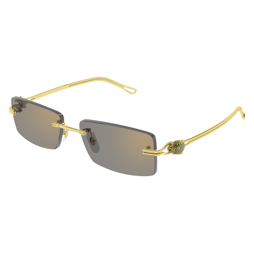 Precious de Cartier Panthere Rimless Solid Gold Sunglasses