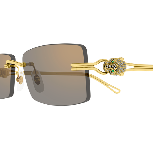 Precious de Cartier Panthere Rimless Solid Gold Sunglasses