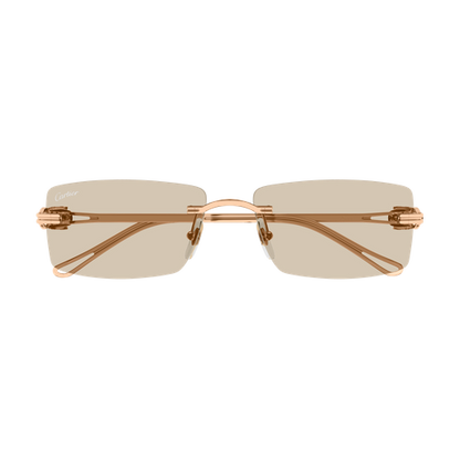 Precious de Cartier Panthere Rimless Solid Gold Sunglasses
