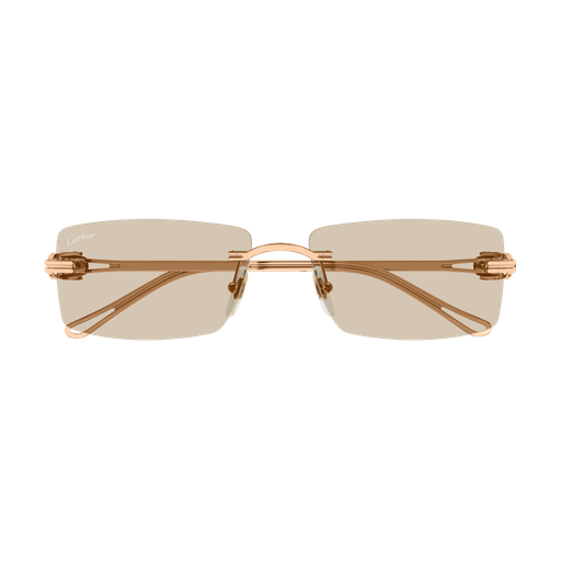 Precious de Cartier Panthere Rimless Solid Gold Sunglasses