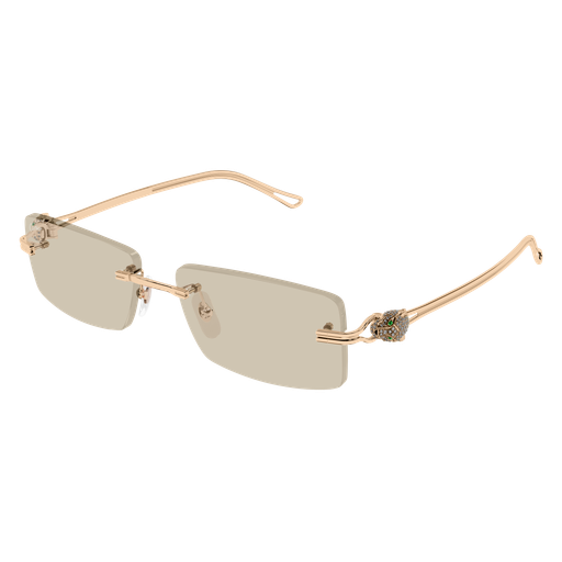 Precious de Cartier Panthere Rimless Solid Gold Sunglasses