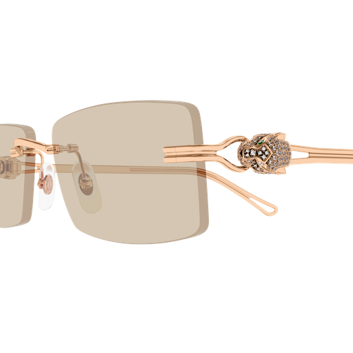 Precious de Cartier Panthere Rimless Solid Gold Sunglasses