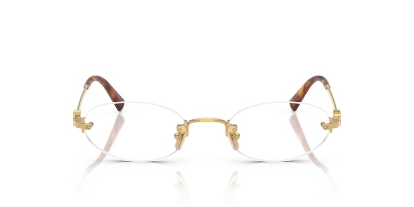 MIU MIU Oval Rimless Metal Eyeglasses