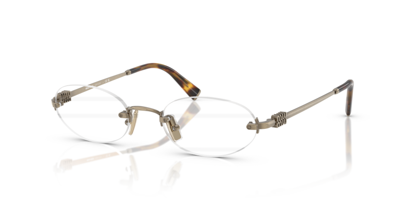 MIU MIU Oval Rimless Metal Eyeglasses