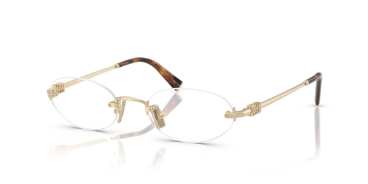 MIU MIU Oval Rimless Metal Eyeglasses