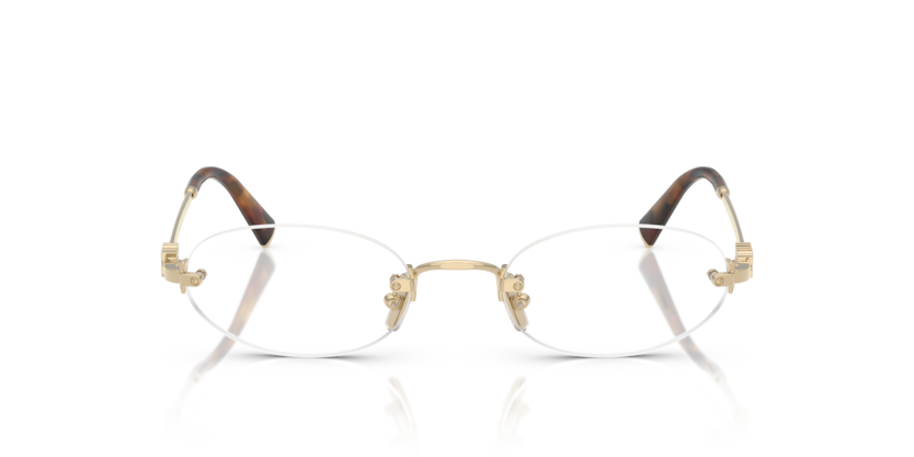 MIU MIU Oval Rimless Metal Eyeglasses