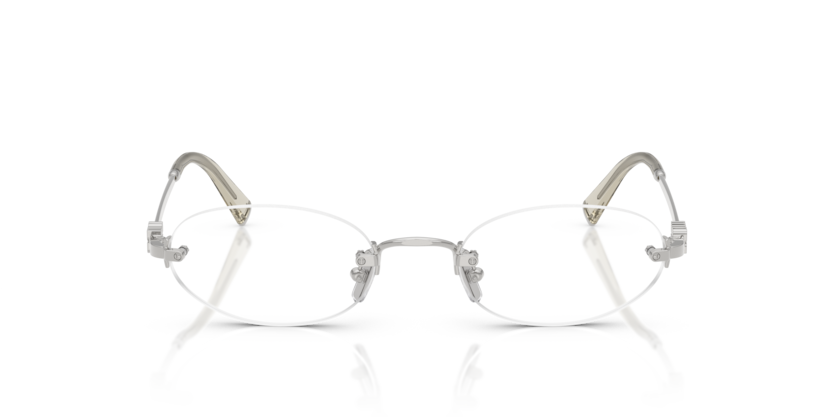 MIU MIU Oval Rimless Metal Eyeglasses