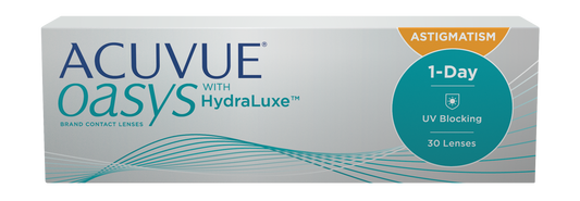 ACUVUE OASYS® 1-Day with HydraLuxe™ for Astigmatism 30pack ($49.80/Box after Rebate for Annual Supply)