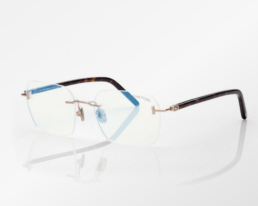 Tom Ford Blue Block Rectangular Eyeglasses