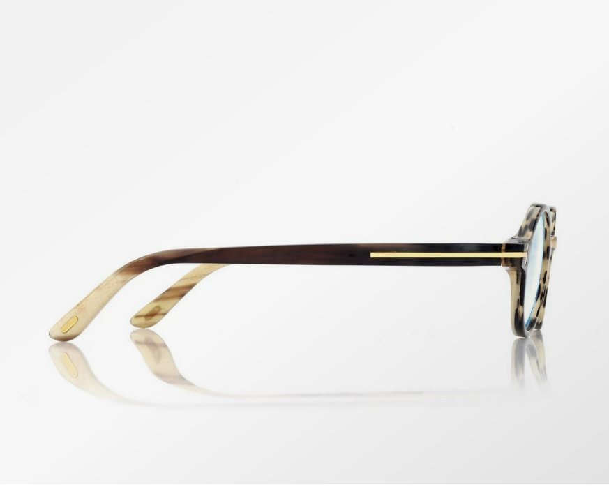 Tom Ford Blue Block Round Horn Eyeglasses