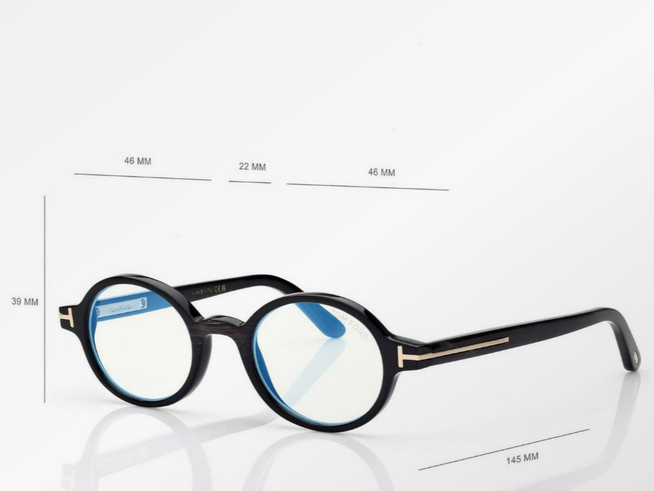 Tom Ford Blue Block Round Horn Eyeglasses